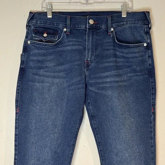 True Religion Ricky SN Flap Straight Dark Shivering Wash Men's Size 34x32